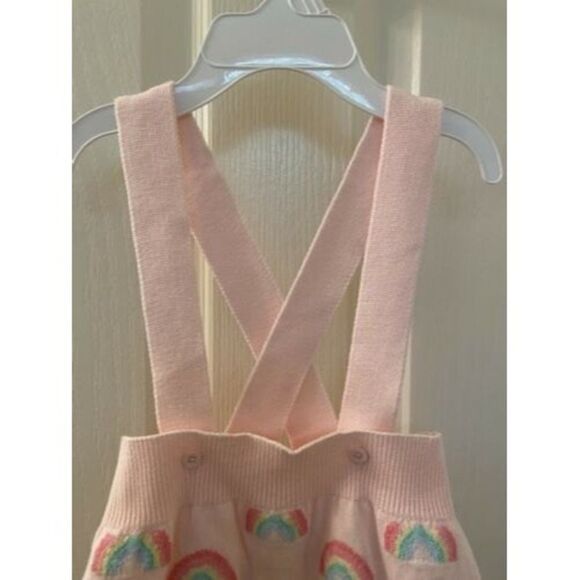Angel Dear Rainbow Suspender Knit Shorts Bloomers Pink Size 12-18 Months NWT - Picture 2 of 9
